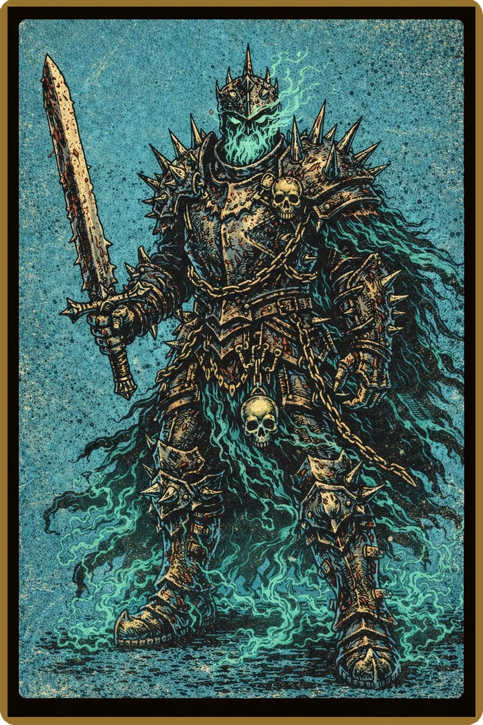 A haunted suit of armor, painted in the game’s bold comic-book style.